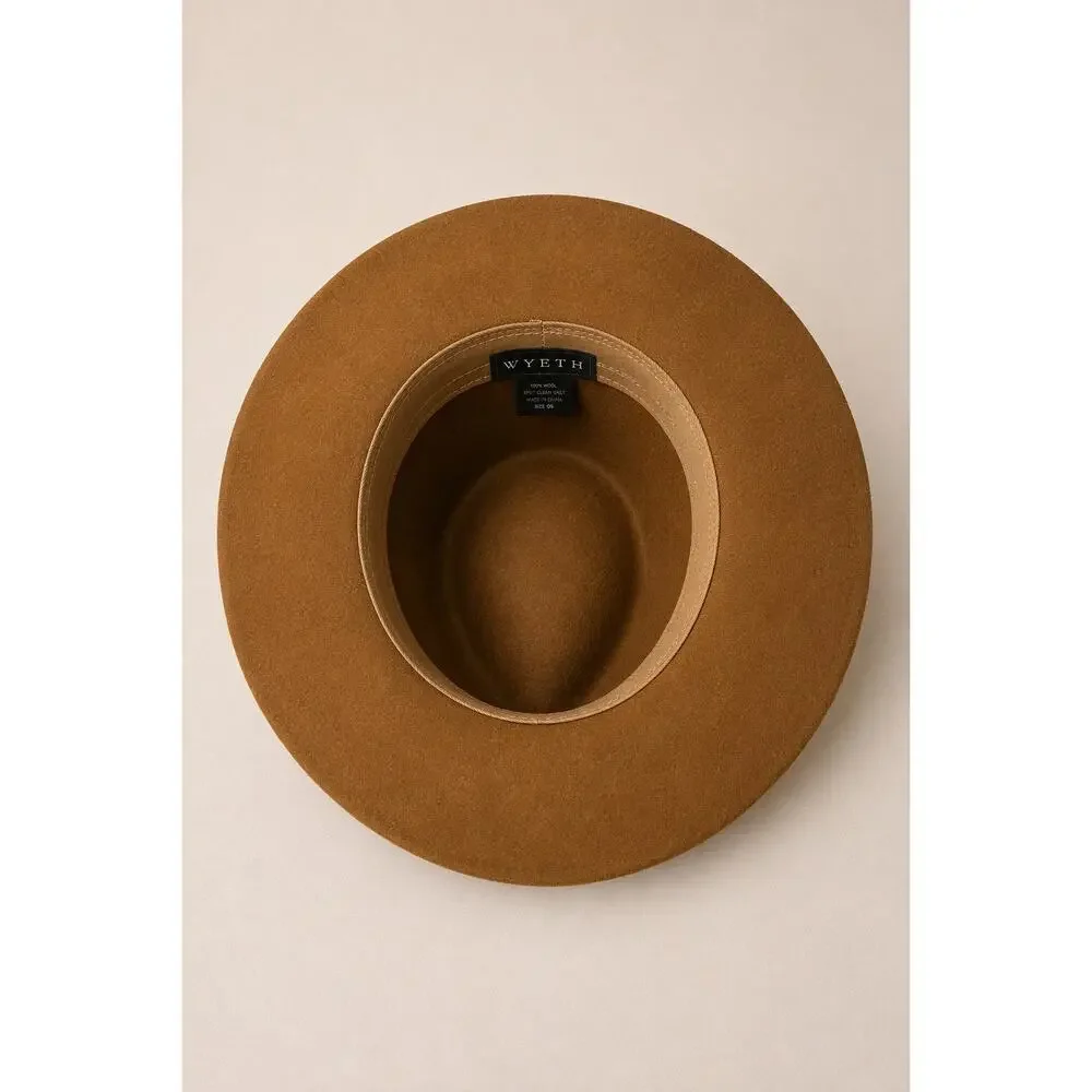 WYETH x Madewell 100% Wool Wide Brim Fedora Hat | Camel Brown | OS